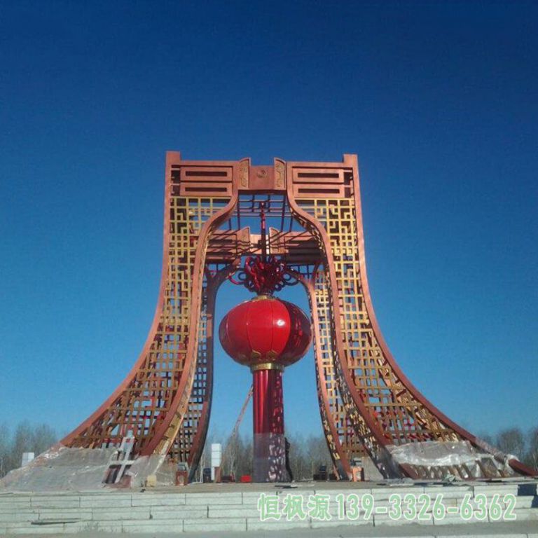 不锈钢灯笼景观雕塑
