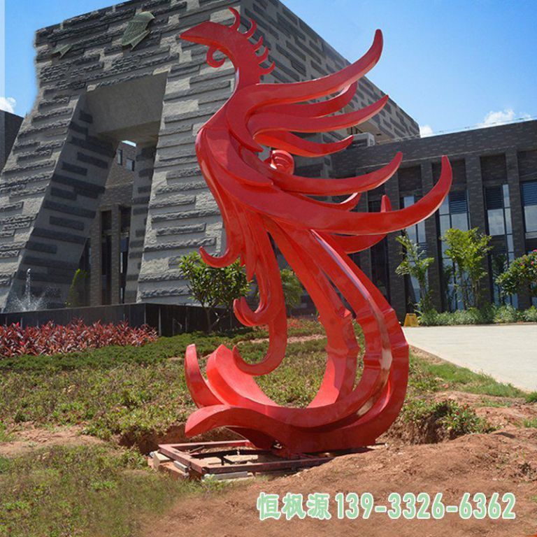 不锈钢孔雀凤凰 公园景观雕塑