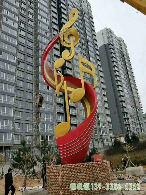 小区不锈钢音符雕塑