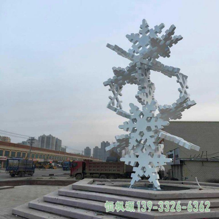 不锈钢雪花雕塑，广场不锈钢雕塑