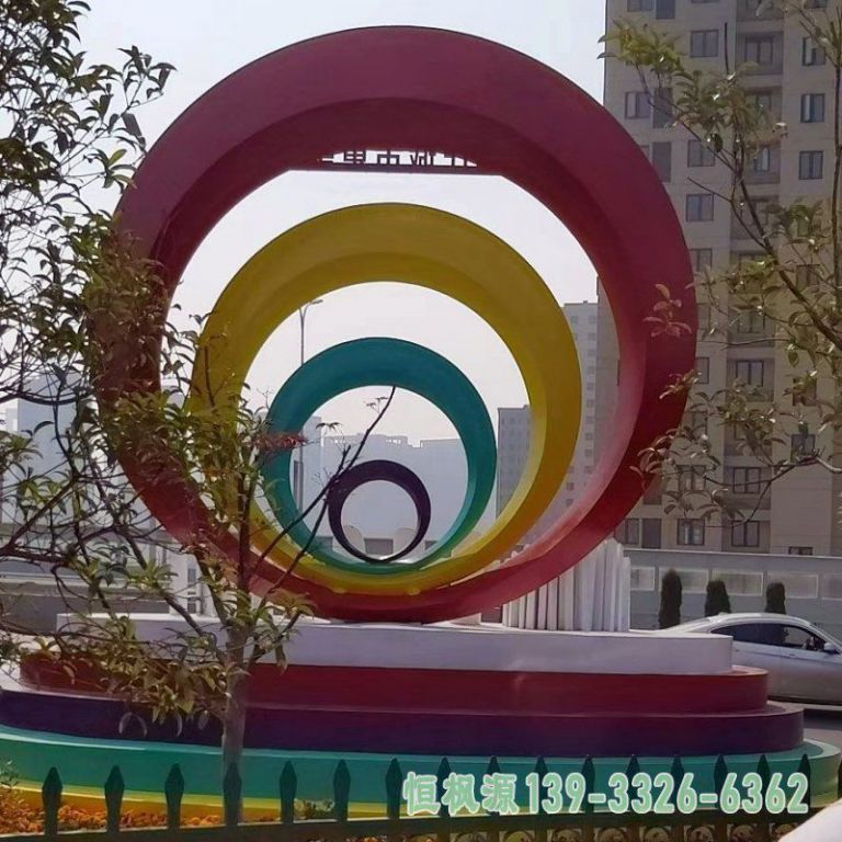 不锈钢文明城市景观雕塑 (1)