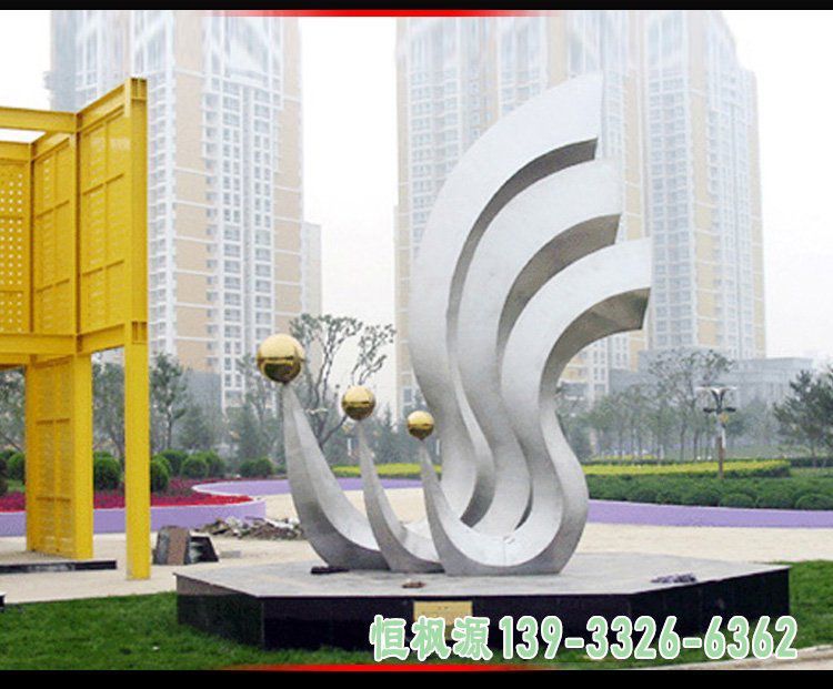 不锈钢凤凰 广场动物雕塑 (2)
