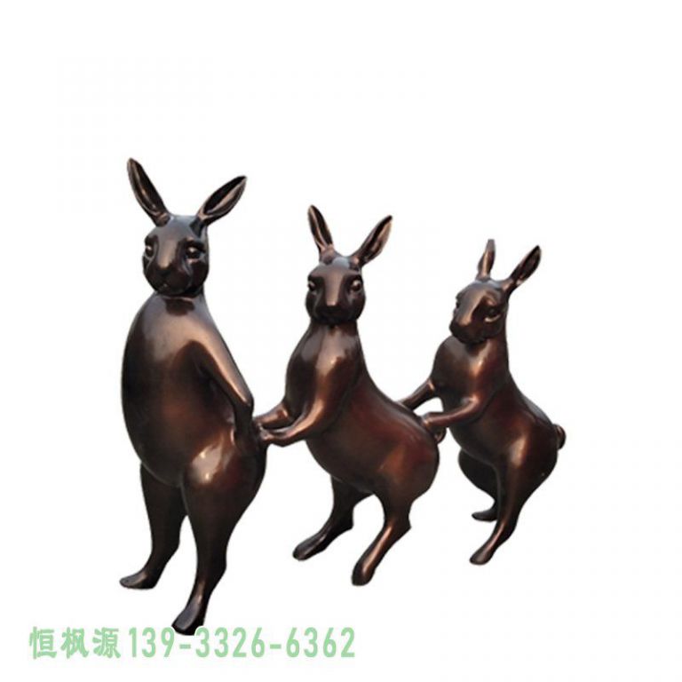 不锈钢光面兔子 广场动物雕塑