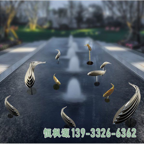 游鱼不锈钢雕塑 (3)