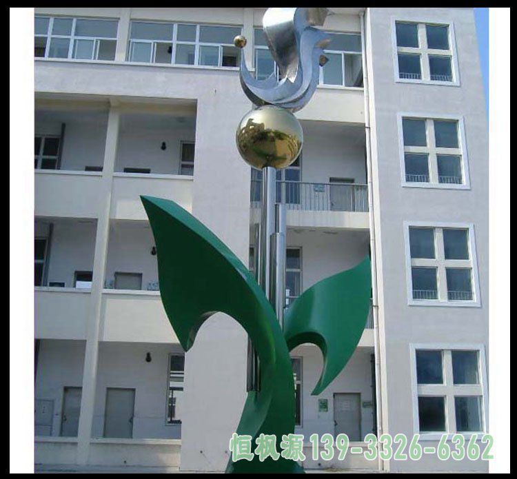 不锈钢荷叶抽象 企业景观雕塑[1]