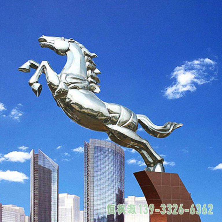 不锈钢抽象飞奔马雕塑 不锈钢抽象飞奔马雕塑
