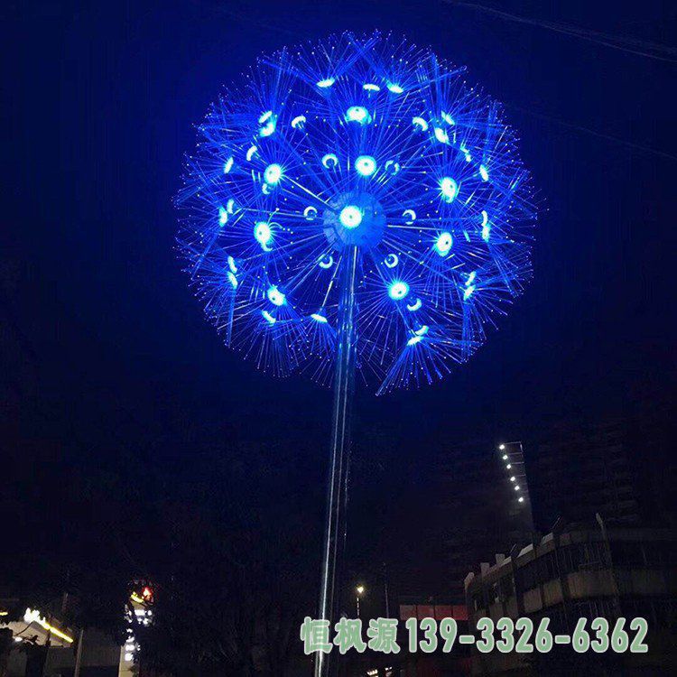 发光不锈钢蒲公英雕塑 (6)