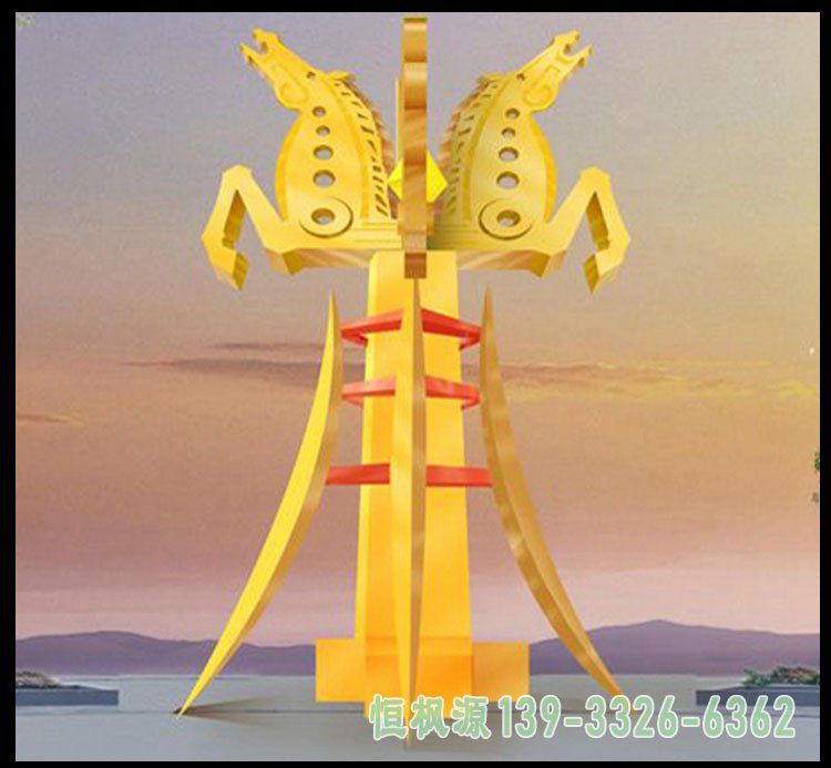 不锈钢飞马皇冠 公园景观雕塑