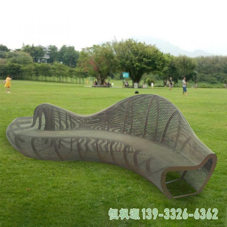 不锈钢户外公共艺术景观座椅 (2)