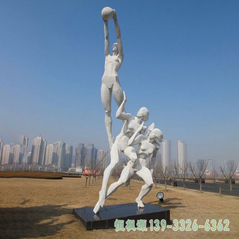 投篮雕塑，不锈钢运动雕塑 (1)