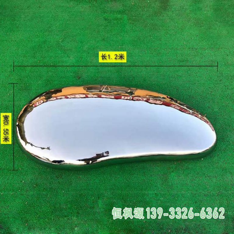 不锈钢镜面鹅卵石雕塑 (35)