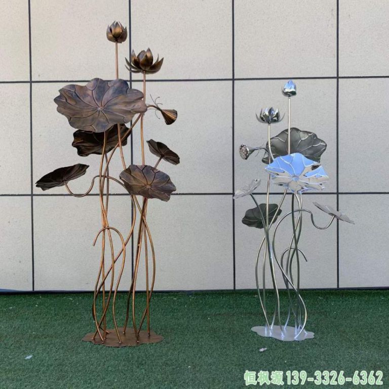 不锈钢荷花景观雕塑 (18)