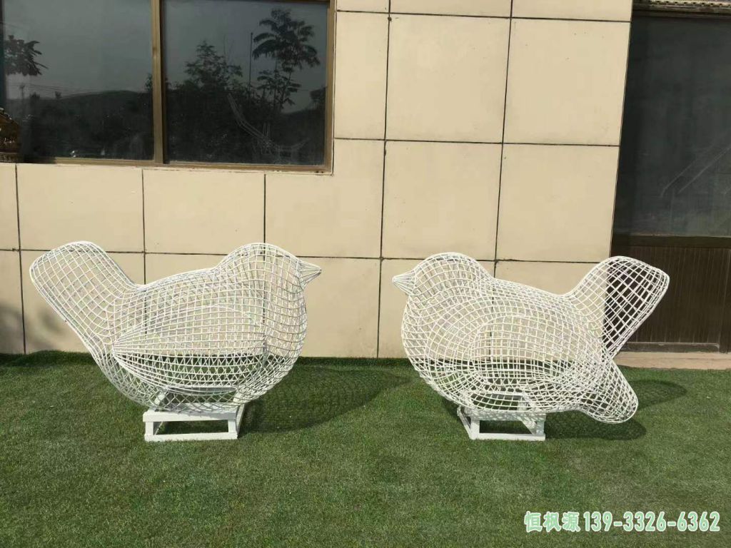 不锈钢镂空鸟雕塑 (4)