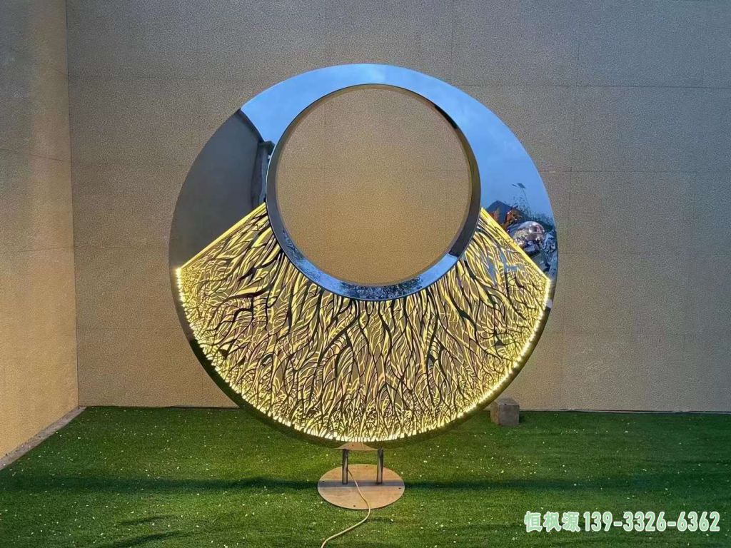 发光圆环户外不锈钢雕塑