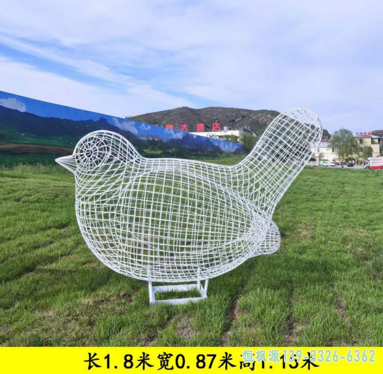 不锈钢镂空鸟雕塑 (20)