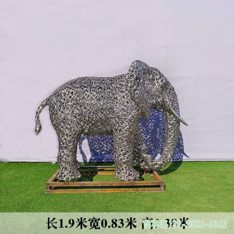城市大象不锈钢雕塑