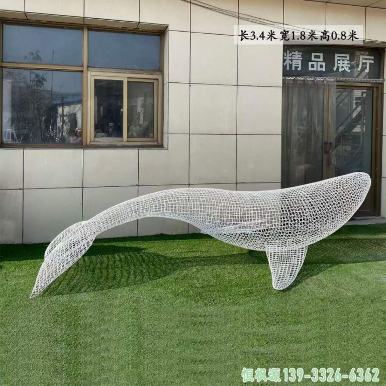 都市鲸鱼不锈钢动物雕塑