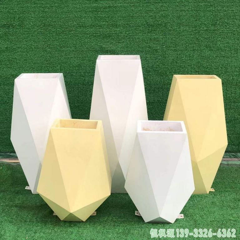 花盆不锈钢广场几何雕塑