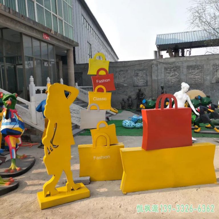 购物袋广场不锈钢艺术雕塑