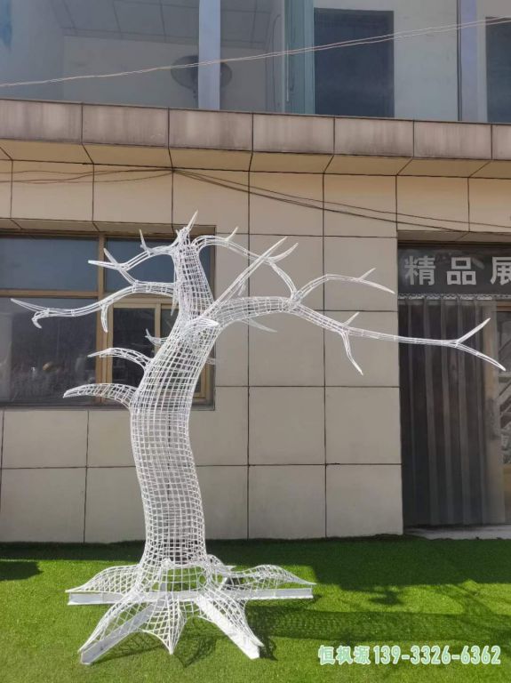 广场镂空树不锈钢艺术雕塑