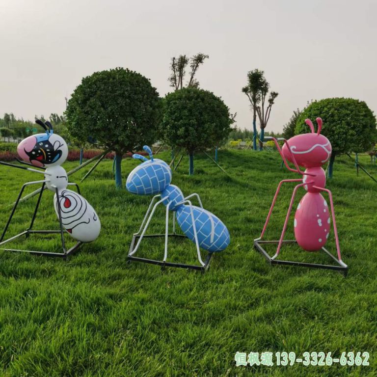 不锈钢彩绘蚂蚁雕塑 (4)