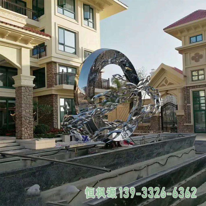鲤鱼跃龙门不锈钢城市雕塑