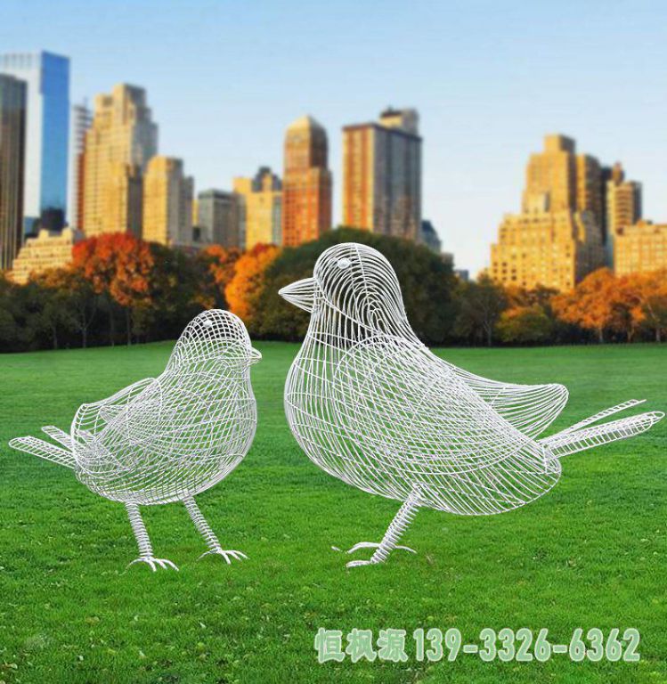 小鸟不锈钢城市雕塑