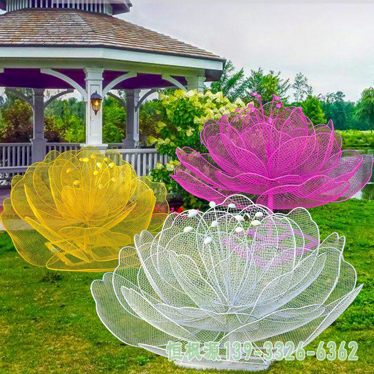 花朵不锈钢公园雕塑