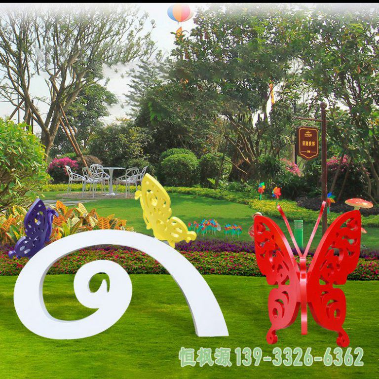 蝴蝶不锈钢公园雕塑