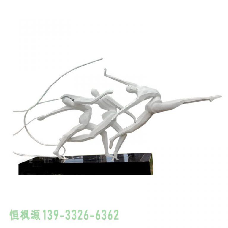 健美操不锈钢人物雕塑