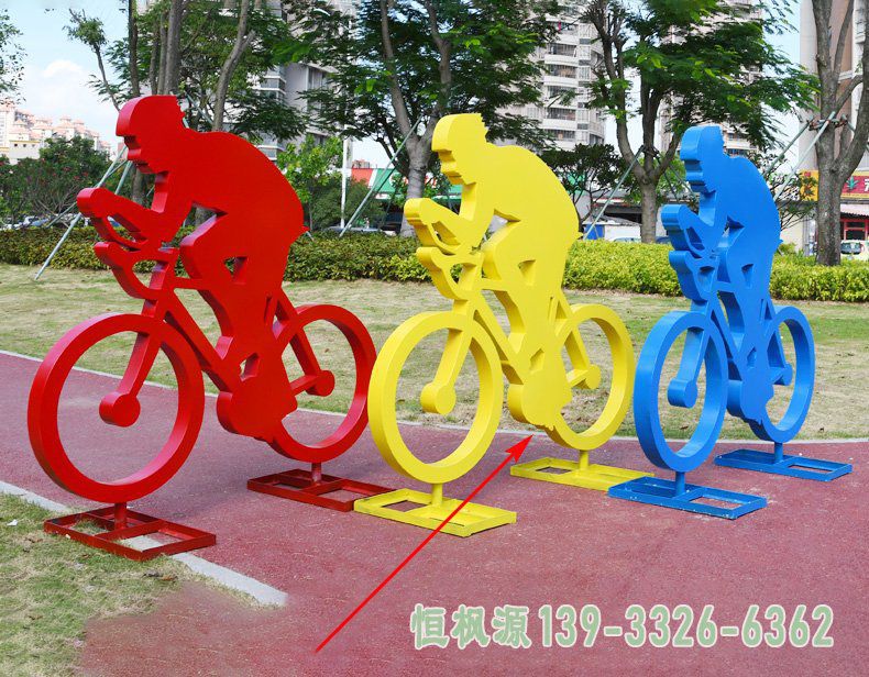自行车不锈钢广场雕塑