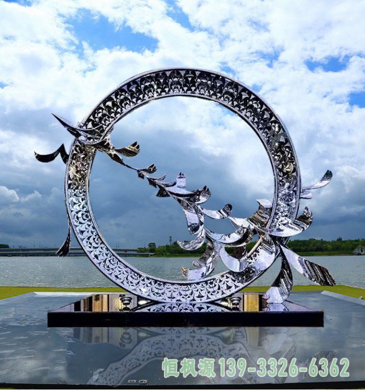 大雁不锈钢动物雕塑