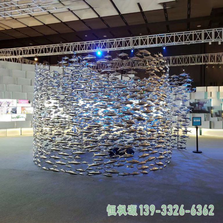 鱼群不锈钢景观雕塑