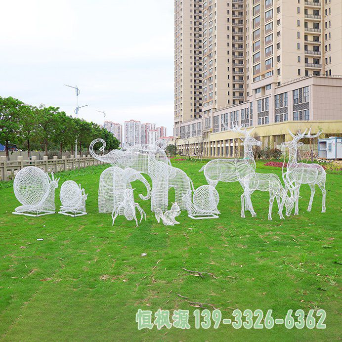 大象不锈钢动物雕塑