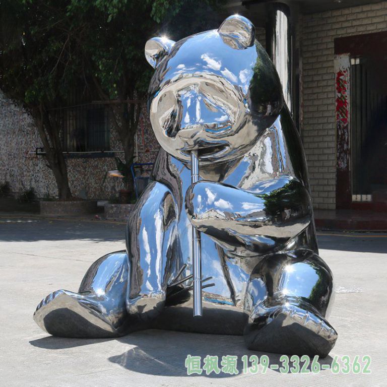 小熊不锈钢动物雕塑