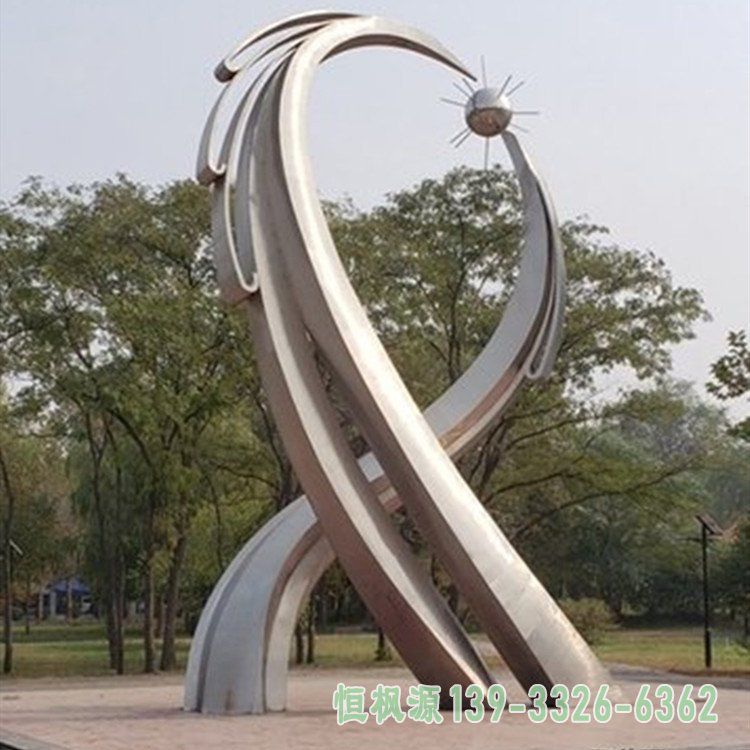 抽象不锈钢企业雕塑