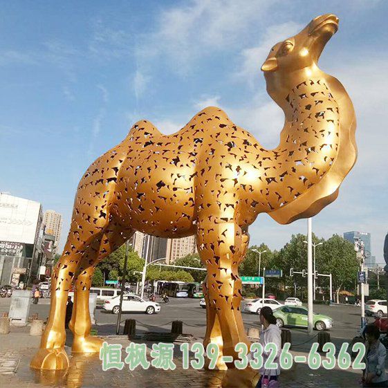 骆驼不锈钢公园雕塑