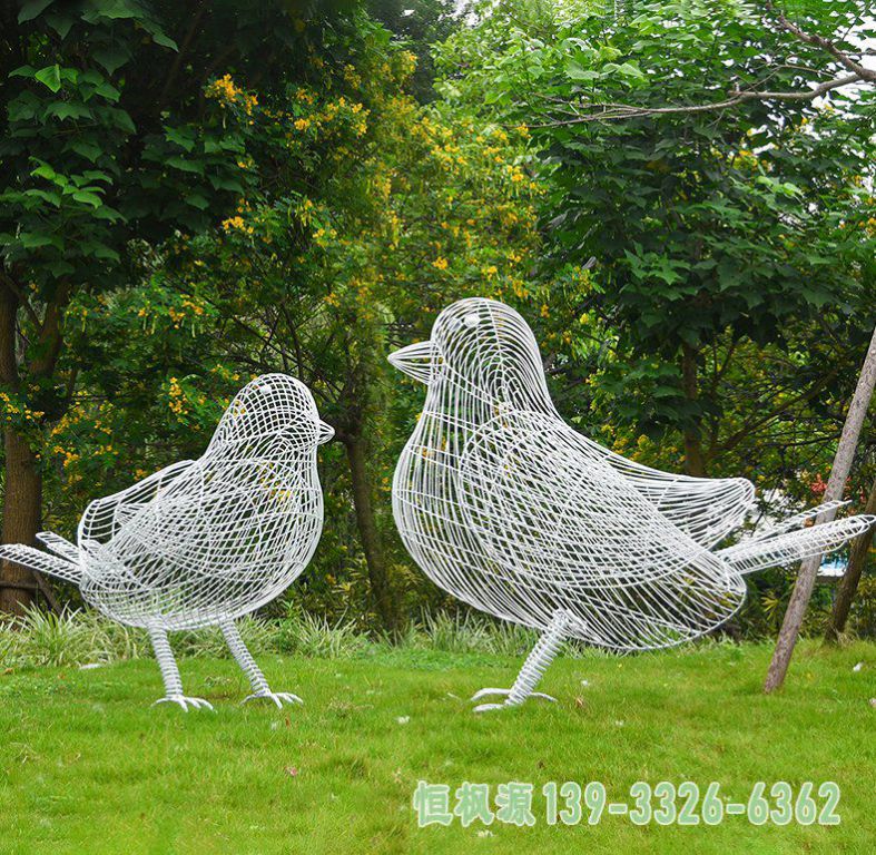 小鸟不锈钢动物雕塑