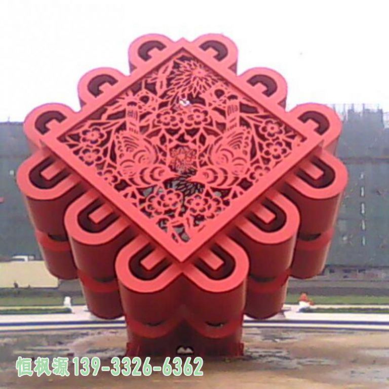 中国结不锈钢广场雕塑