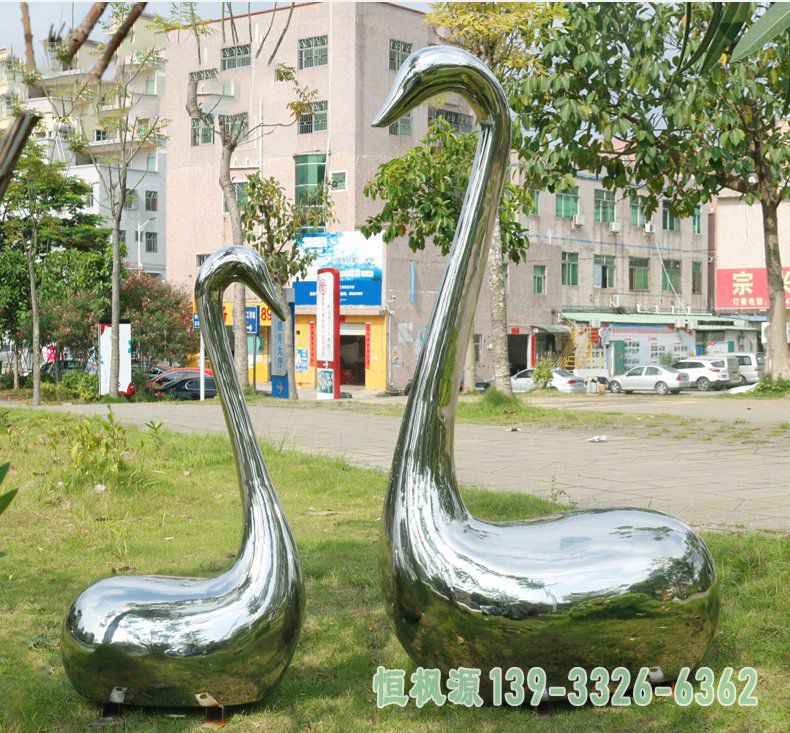 天鹅不锈钢广场雕塑