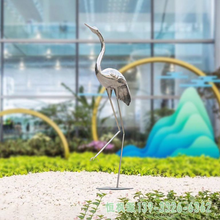 仙鹤不锈钢城市雕塑