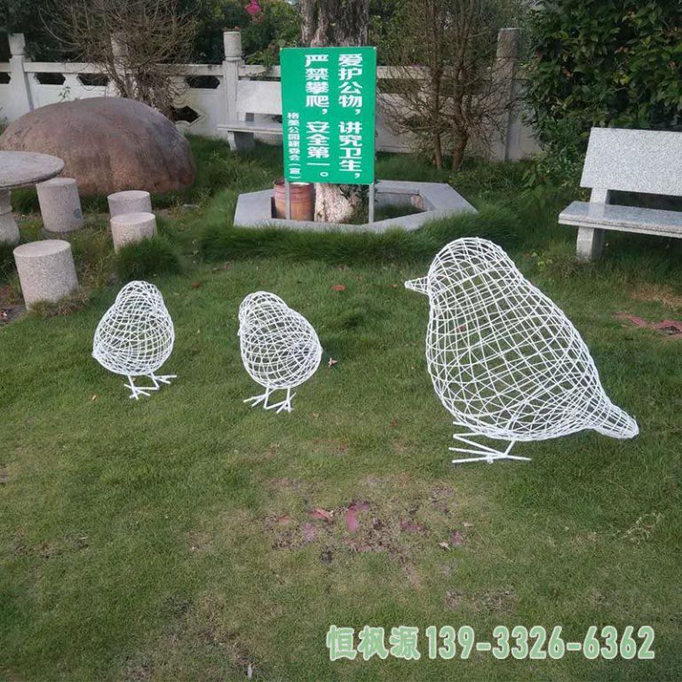 小鸟不锈钢园林雕塑