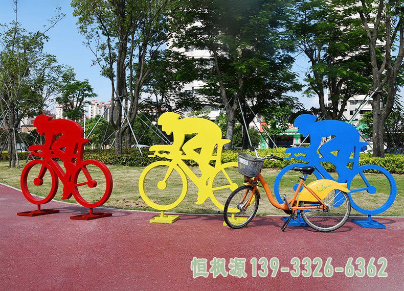 自行车不锈钢抽象雕塑