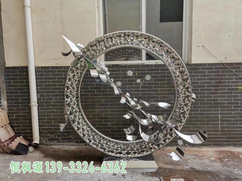 广场大雁不锈钢雕塑