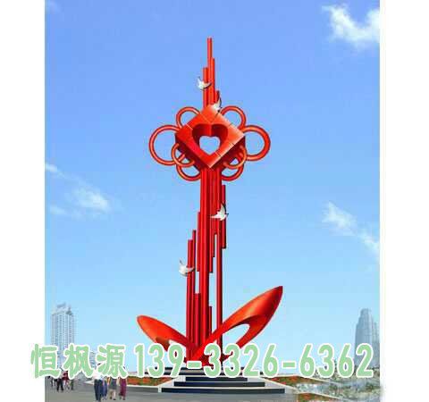 城市中国结不锈钢雕塑