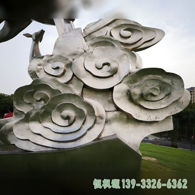 不锈钢祥云艺术雕塑