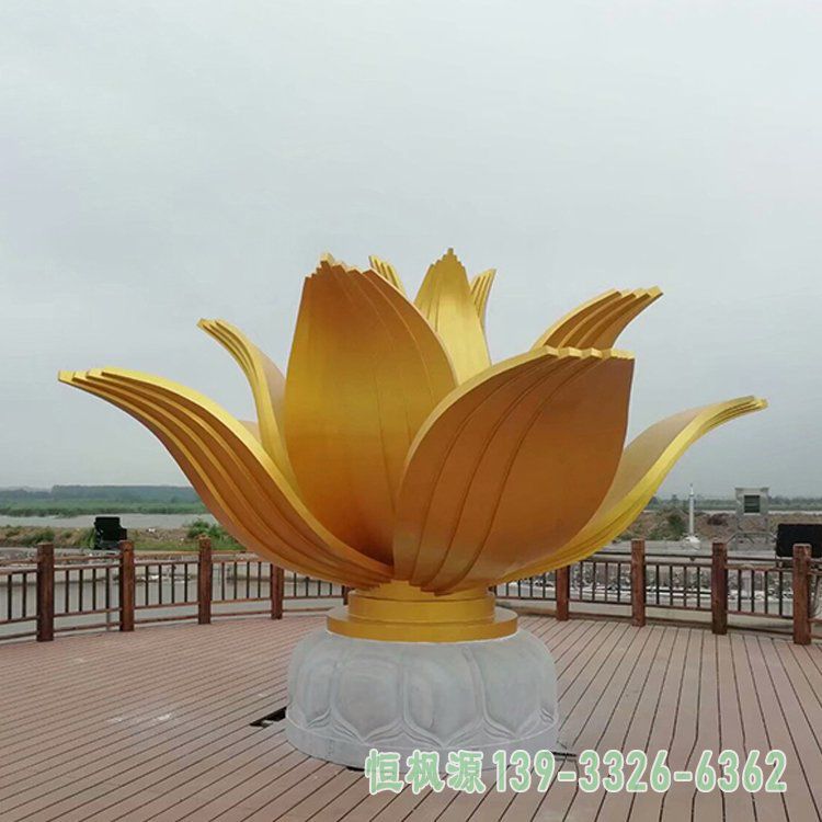 广场荷花不锈钢抽象雕塑