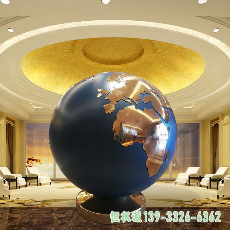 商场地球仪不锈钢景观雕塑