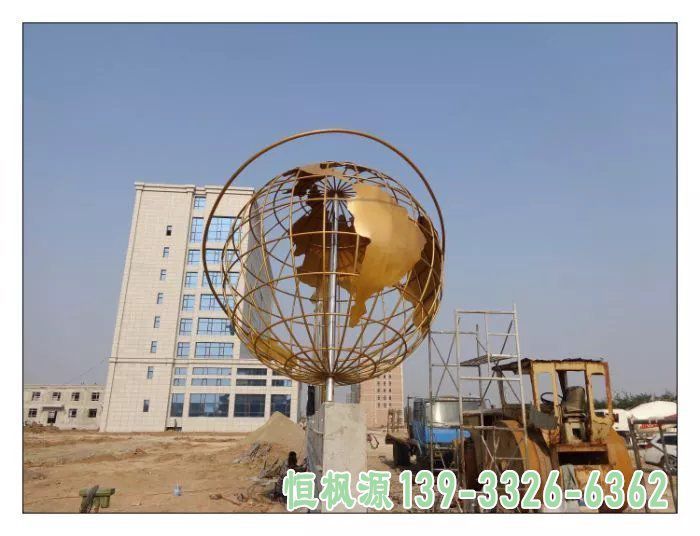 广场不锈钢地球仪雕塑