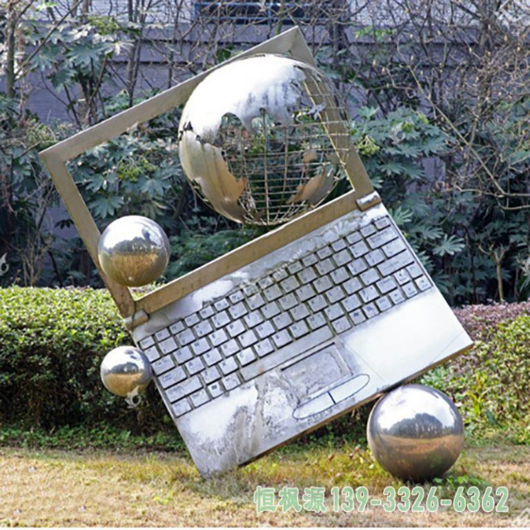 园林笔记本不锈钢景观雕塑